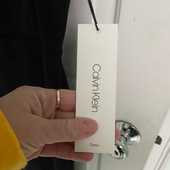 NEVER WORN Calvin Klein Black Classic Dress Size 12. New TagsON w/ Gold Zipper. - Picture 4 of 5